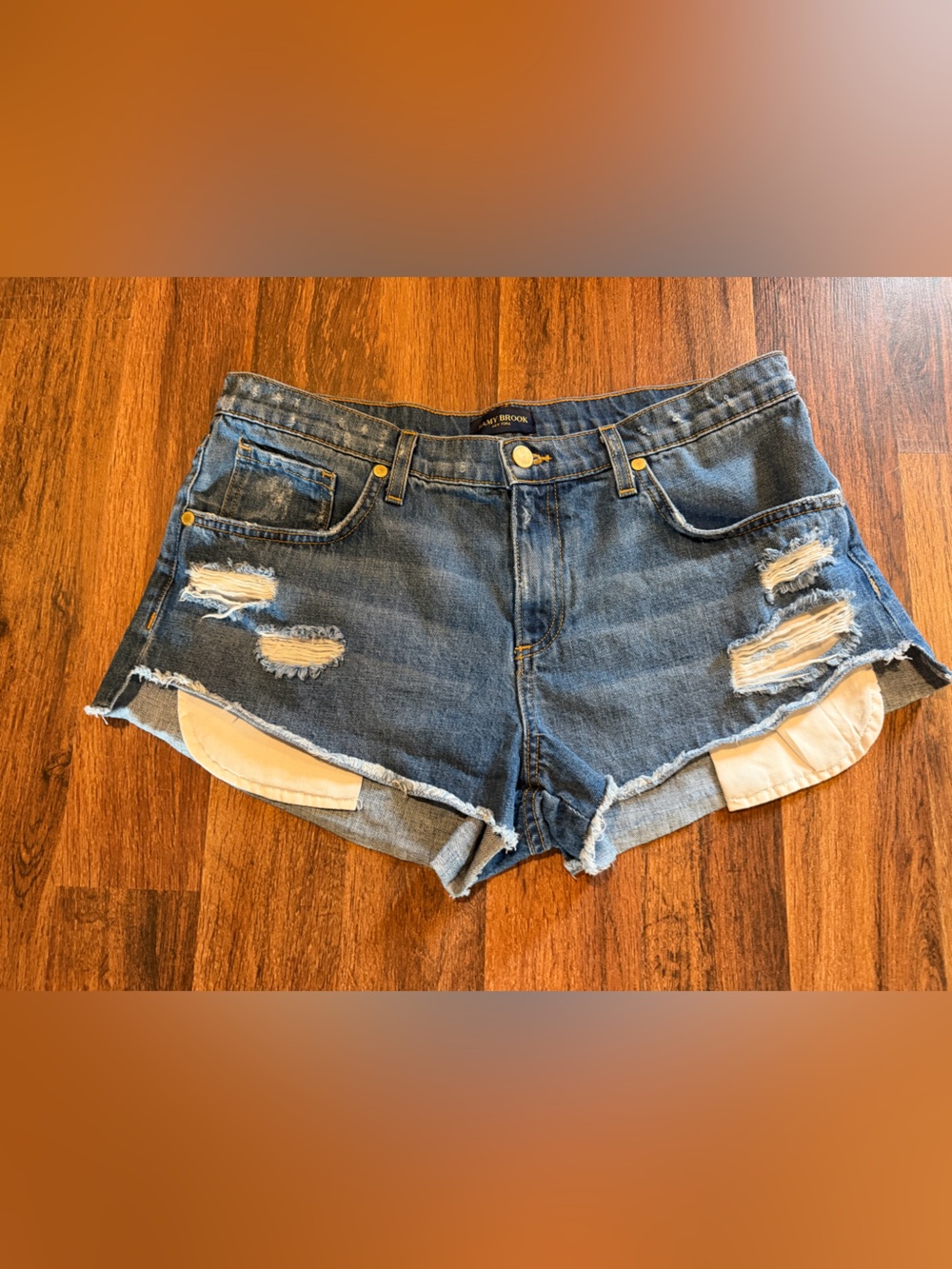 Ramy Brook New York Distressed Denim Shorts - Blue